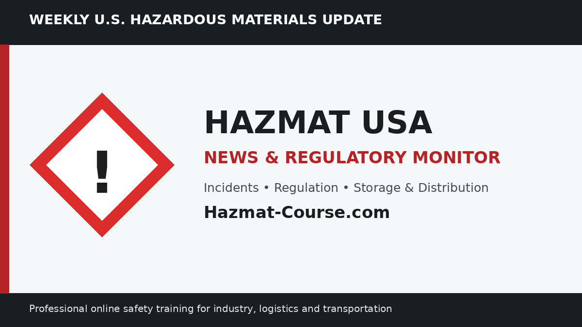 Hazmat USA news, incidents and regulatory updates